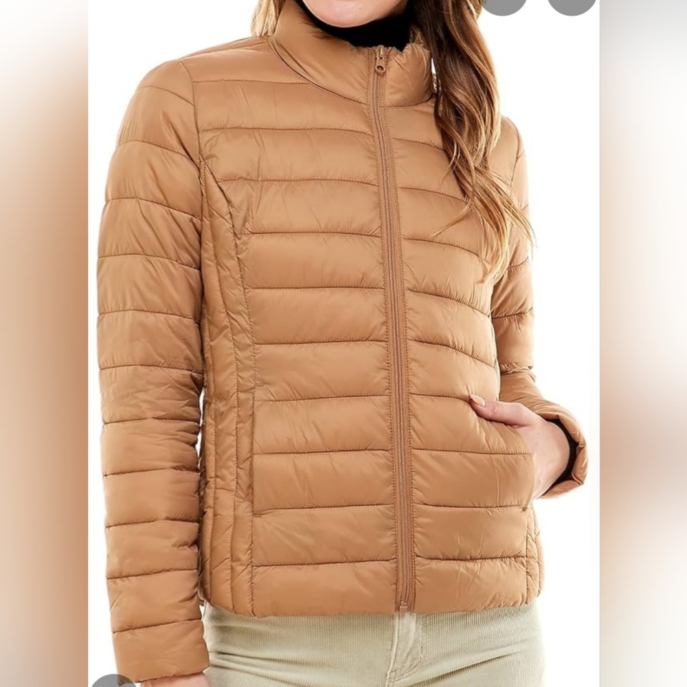 Love Tree Women's Camel Puffer Jacket
